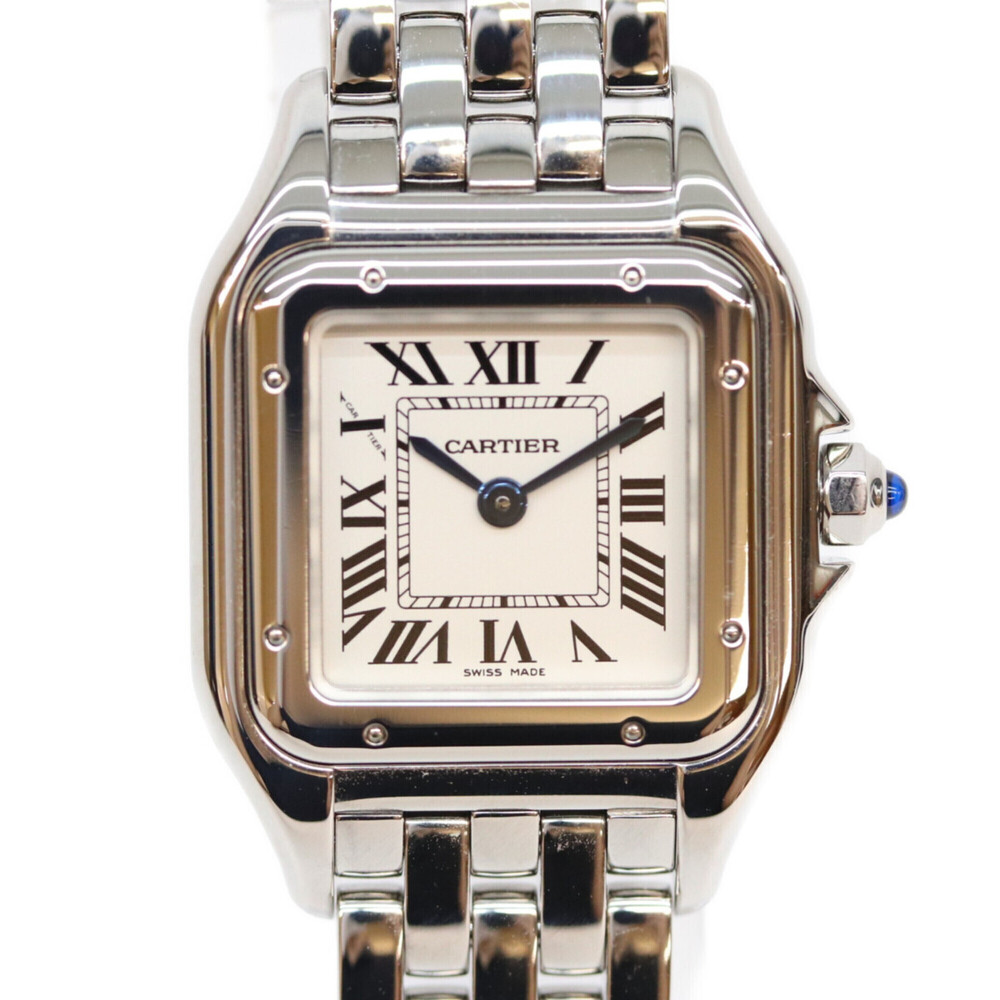 Cartier WSPN0006 SS Panthère de SM Watch Quartz Wristwatch Silver Dial Ladies